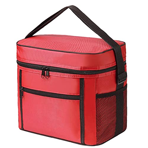 Isotherme Sac Isotherme Thermique Panier Pique-nique Déjeuner Alimentaire Transport De Conteneurs Avec Des Poches Pour La Plage Camping Rouge Accessoires De Cuisine Cover
