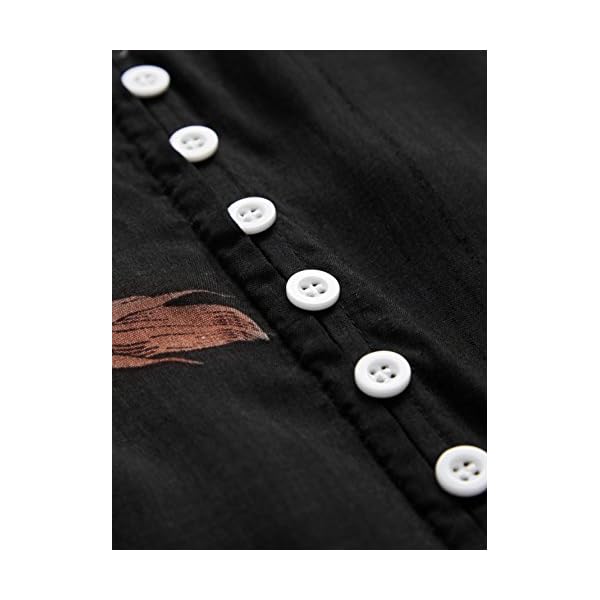 Milumia-Womens-Boho-Button-Up-Split-Floral-Print-Flowy-Party-Dress Milumia Women's Vintage Boho Button Up Split Floral Print Flowy Party Dress A Black X-Large