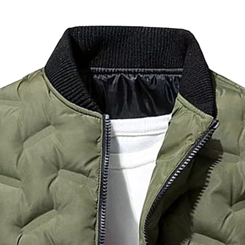 Men's Camo Quilted Bomber Jacket Winter Rib Varsity Baseball Jacket Lightweight Windproof Warm Padded Coats2