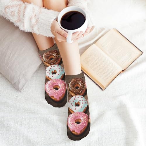 5 Pairs Donuts Low Cut Ankle Socks for Women Men Cushioned Breathable Athletic Sock No Show Socks 6