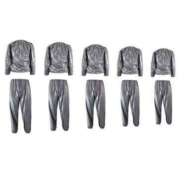 3nh PVC Sweat Suit Cloth Lose Weight Slimming Fitness-Silver-Large