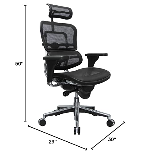 Eurotech Seating Ergohuman High Back Mesh Managers Chair, Black #TOP2