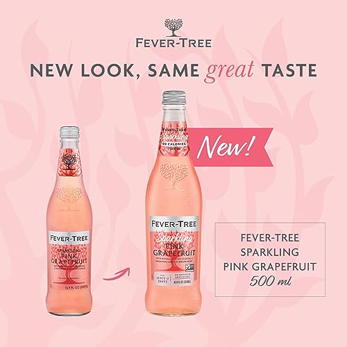Image of Fever-Tree Sparkling Pink Grapefruit - Premium Quality Mixer - Refreshing Beverage for Cocktails & Mocktails. Naturally Sourced Ingredients, No Artificial Sweeteners or Colors - 16.9 Fl Oz Bottles - Pack of 8
