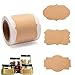 300 sztuk etykiet z papieru typu kraft, samoprzylepne naklejki z papieru typu kraft, 3 style naklejki, do pakowania piekarnika, szkła spożywczego, na dżem, kuchnię