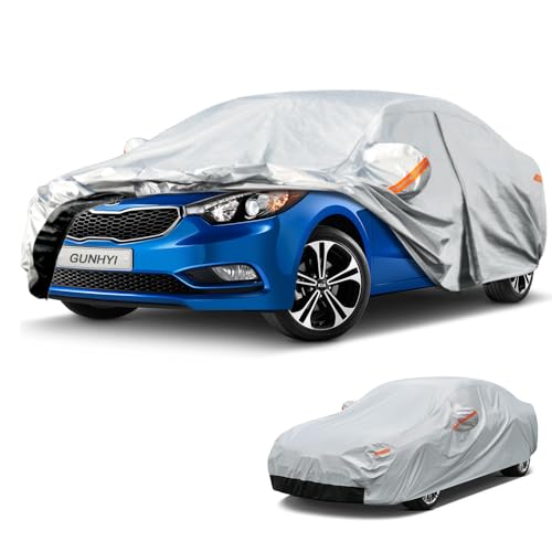 Image of GUNHYI 6 Layer Car Cover Custom Fit Kia Forte (2017-2026) Waterproof All Weather, Heavy Duty Outdoor Snow Sun Rain Uv Protection (Ships from US Warehouse, Delivery 3-8 Days)