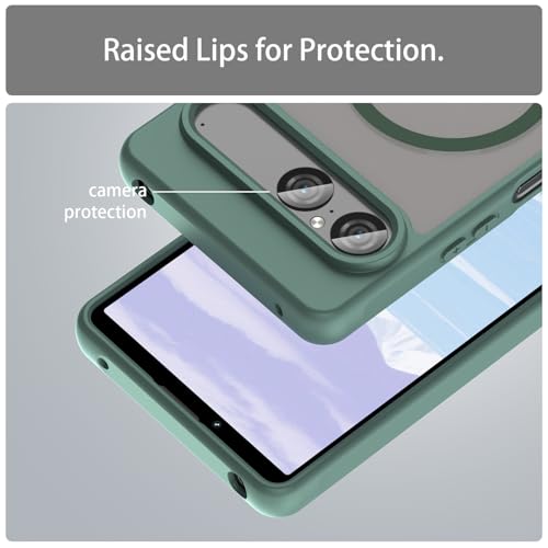 Image of Compatible with Sony Xperia 10 VII Case Cover,Compatible with MagSafe,Anti-Fall,Compatible with Sony Xperia 10 VII 5G XQ-FE54 XQ-FE72 Cell Protective Phone Case Green