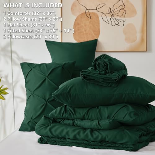 CozyLux Full Size Comforter Sets Emerald Green, 7 Pieces Bed in a Bag by CozyLux - Used condition - Image 5