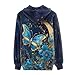 Showudesigns Blue Butterfly Zip Up Jackets for Women Oversized 4XL Teen Girls Hoodies & Sweatshirts Yoga Clothing Fall Pullover Spring Tops Outfits Y2K Cardigans Moon Night Galaxy