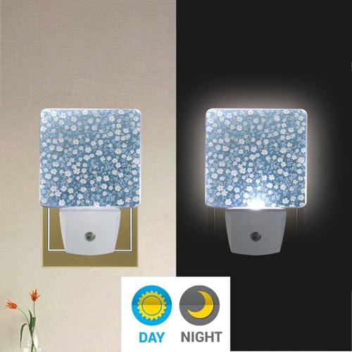 Lámpara de noche LED con sensor de luz azul clara miniatura 4