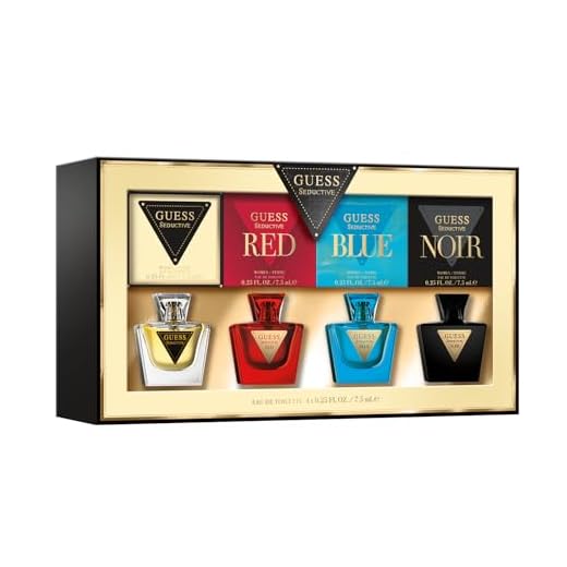 GUESS Set de Perfumes para Mujer – 4 Mini Eau de Toilette (7,5 ml cada uno): Seductive, Red, Blue, Noir