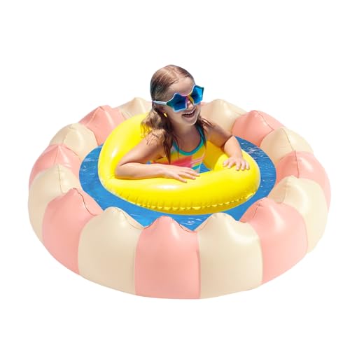 kinrguiyuez Piscina pequeña inflable para bebés, piscina para jardín, patio, camping, juegos de agua, 47.2 x 47.2 x 11.8 pulgadas