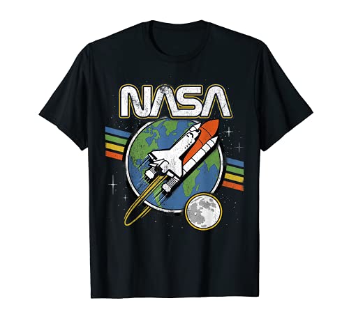 NASA Space Shuttle Rainbow T-Shirt - Offiziell Lizenziertes Design