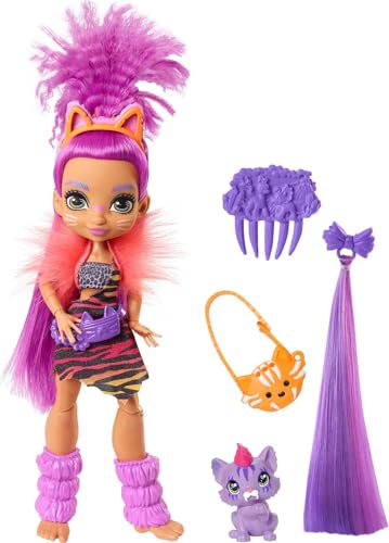Muñeca Roaralai Cave Club con accesorios y mascota dinosaurio miniatura 1