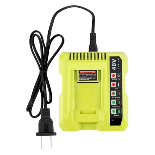 Replacement Charger for Ryobi 40V Battery OP401 Fast Charger Compatible with Ryobi 40V Lithium Battery OP4040 OP4050 OP4050A OP40601 OP4026 OP4015 OP4030