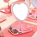 Ninehaoou 8 Pcs Spa Party Supplies 8 Heart Shaped Mirror Spa Party Mirror for Girls Sleepover Party Favors Makeup Mirror for Spa Party Sleepover Party Slumber Birthday Party Favor, Pink