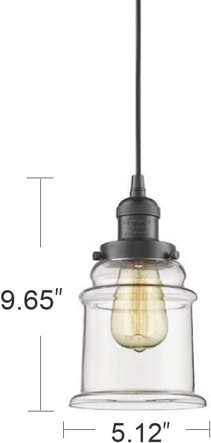 Kiven One Glass Jar, Fixture Replacement Bell Clear Glass Shade