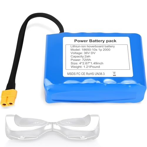 HELINAZI Lithium-Ionen-Akku, 36 V, 2 Ah, Hoverboard-Ersatzakku mit XT60-Stecker