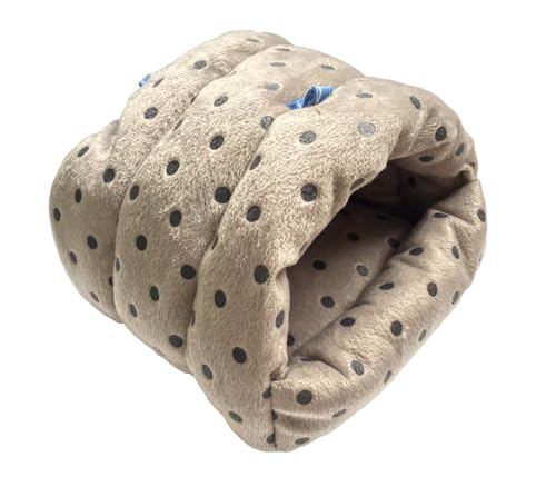 Image of WowowMeow Small Animals Warm Hanging Cage Cave Bed for Hamsters, Guinea-Pigs, Rats and Chinchillas (M, Dot-Grey)