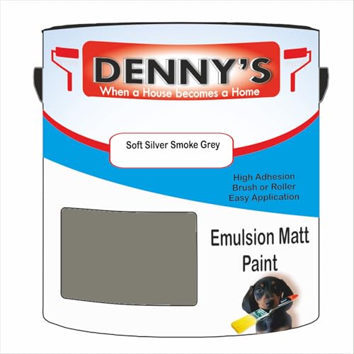 Premium Interior Wall & Ceiling Emulsion Paint – Soft Silver Smoke Grey – Rich Matt Finish, Durable & Washable, Low Odour, Ideal for Living Rooms, Bedrooms & Hallways (250ML Tin)