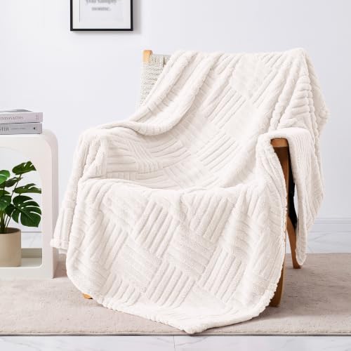 Whale Flotilla Lightweight Fleece Throw Blanket for Couch, Ivory