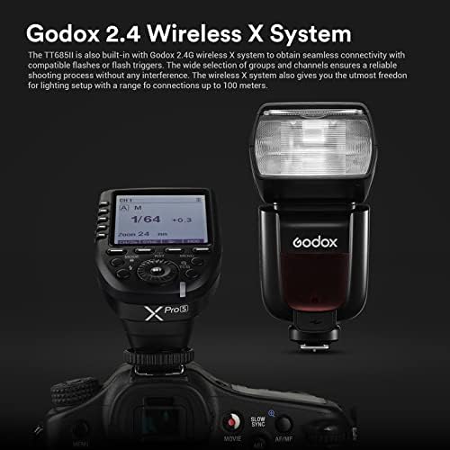 Godox TT685II-C E-TTL Flash Speedlite GN60 HSS 1/8000s 2.4G Wireless Transmission Compatible for Canon Camera EOS 5D Mark III 5D Mark II 6D 7D 60D 50D 40D 30D 650D 600D 550D 500D 450D 400D 1100D