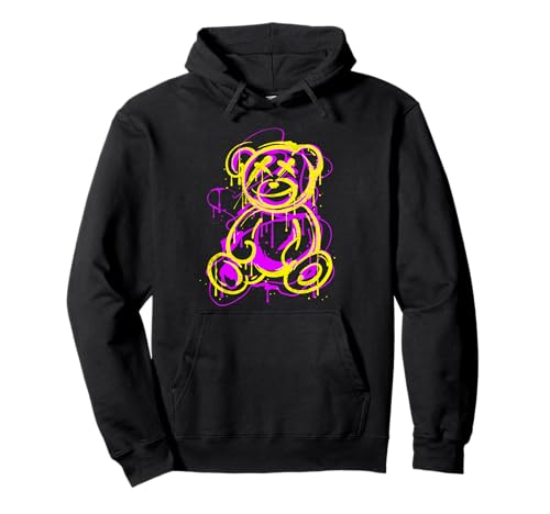 Graffiti Streetart oso, oso Cartoon Hip-hop arte pop Sudadera con Capucha