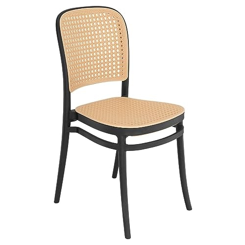 Loft7, Cadeira jantar cozinha cafeteria Amis Lola Lauren tela palha plástico