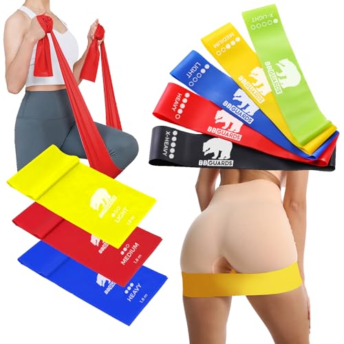Kit de 5 Bandes élastiques de Musculation et 3 Bandes de résistance (180cm) pour Fitness à la Maison. Équipement idéal pour Gym, Pilates, Yoga. Bandes élastiques pour Fitness (Latex)