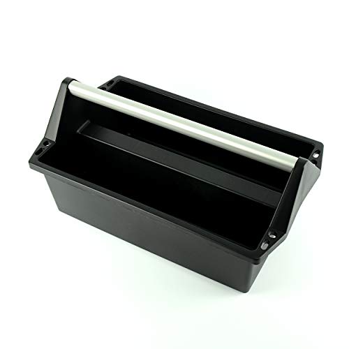 Werkzeugträger Werkzeugkiste mit ergonomischem Griff aus eloxiertem Aluminium Schwarz 496x296x231 mm (LxBxH) Cover