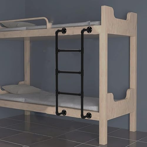 Escalera de Cama, Escalera Intermedia para literas suspendidas - Escalera Negra 100-150 cm, Carga máxima 150 kg (180 cm/71 Pulgadas)