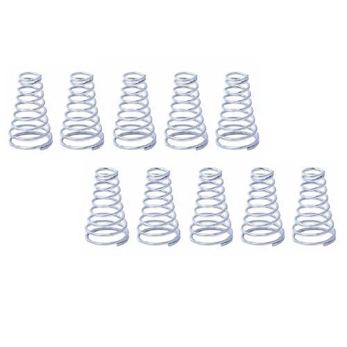 Cilky 10pcs Stainless Steel Coil Taper Compressed Spring, Small Tower Spring, Mini Size Sliver Compression Spring 5~30mm Length Small Springs Compression(Size:0.3x2.5-4.5x5mm)