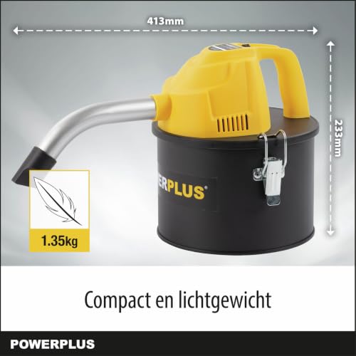 Powerplus POWX3004-600 W kompaktowy odkurzacz do popiołu do kominka, pieca – odkurzacz do popiołu o pojemności 4 l – maks. 40°