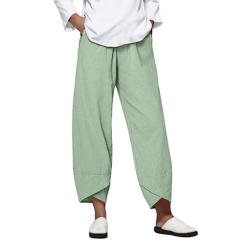 Pantalon formel pour femme élégant bleu sarcelle grande taille pantalon baggy noir pantalon court yoga pour femme cargo travail pantalon de survêtement en polyester pour femme Palazzo, vert menthe, L