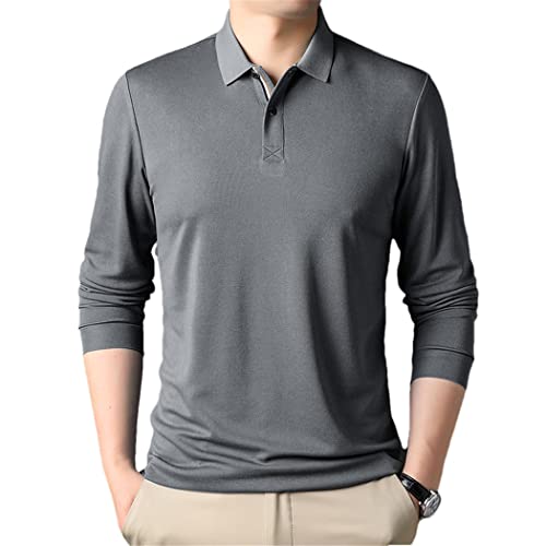 Polo homme en soie de mûrier à manches longues pour un style premium
