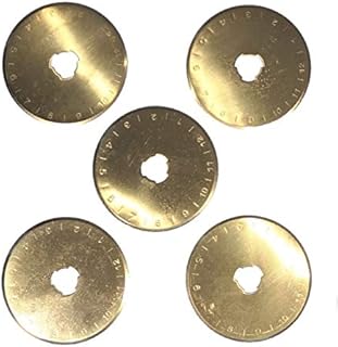 45 mm Rotary Cutter Blades Titanium Coated (5-Pack) Heavy-Duty Replacement Cutters | Fit Olfa, Fiskar and More