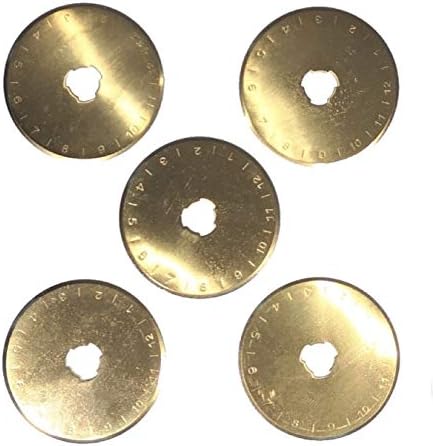 45 mm Rotary Cutter Blades Titanium Coated (5-Pack) Heavy-Duty Replacement Cutters | Fit Olfa, Fiskar and More