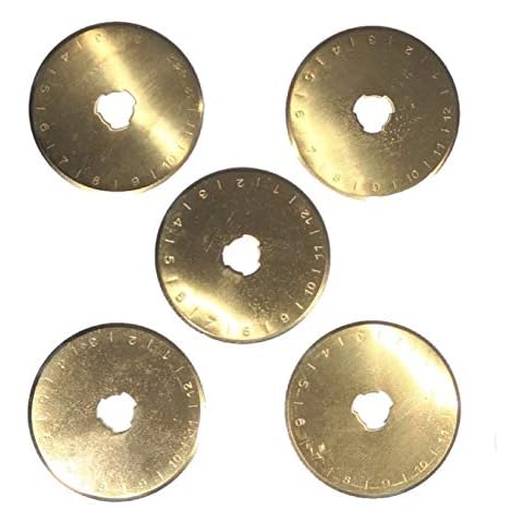 45 mm Rotary Cutter Blades Titanium Coated (5-Pack) Heavy-Duty Replacement Cutters | Fit Olfa, Fiskar and More Cover