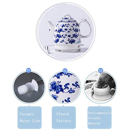 Bouilloire électrique céramique chic et rétro avec intérieur en acier inox - 3