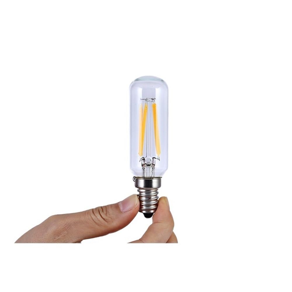 JiuRui LED Lampadine, Confezione da 100, Lampada LED a Filamento Lungo AC220V E14 T20 2W/4W/6W Edison Lampadine LED Lampada da Parete(2700K warm white,220V 6W)