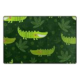 MONTOJ Tapis de Sol Mignon en Crocodile Vert pour Salon, Chambre à Coucher, décoration de la Maison, Polyester, 1, 31 x 20 inch