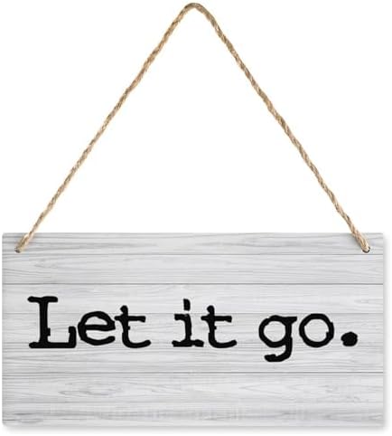 Wooden Sign For Front Door Outside Let It Go Hanging Wooden Door ...