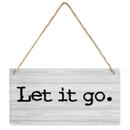 Wooden Sign For Front Door Outside Let It Go Hanging Wooden Door ...