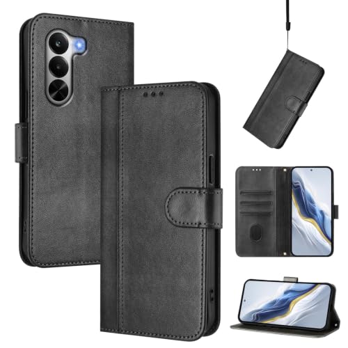 �X�}�z�P�[�X �Ή��@�� for Realme P4X 5G,�Ή��@�� for OnePlus Nord CE6 Lite �X�}�z�P�[�X�y�J�[�h�z���_�[�E�E�H���b�g�E�}�O�l�b�g�o�b�N���E�t���b�v�E�X�^���h�@�\�t���zBlack