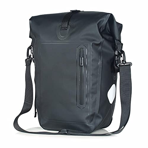 Sac arrière de vélo étanche 25L noir pour porte-bagages