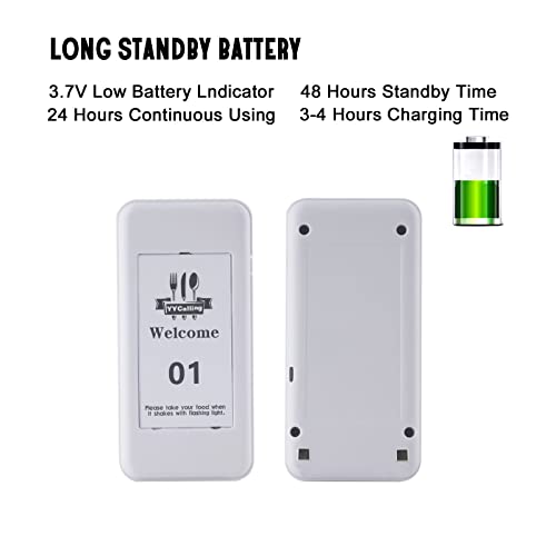 YYCALLING Restaurant Pager System,Wireless Guest Calling System,Social Distancing Keeping 20 Pagers Buzzers Waiting Paging System for Coast Hotel(White)