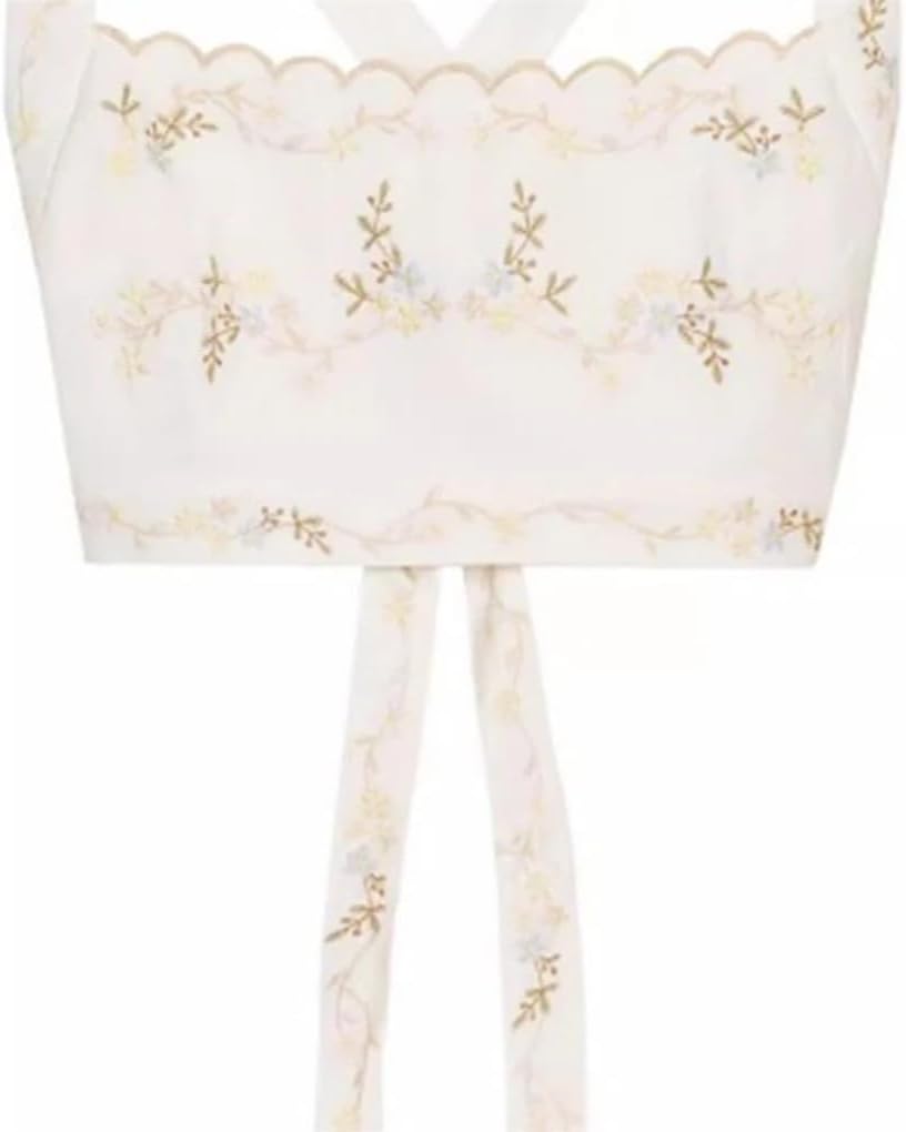 Women's Floral Embroidered Square Neck Vest