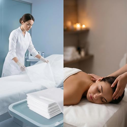 AIROW 20 Pack 25g SMS Disposable Massage Table Sheets - 31"x70" Waterproof Bed Cover for Lash, Spa, Tattoo - Extra Thick, Non-Woven & No-Noise (Professional Grade)