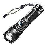 MISTPURE Linterna LED Recargable Lumenses Altos, linternas de Altas lúmenes, Linterna Super Brillante LED con baterías y USB, zoomable, 5 Modos, Linterna Impermeable for emergencias