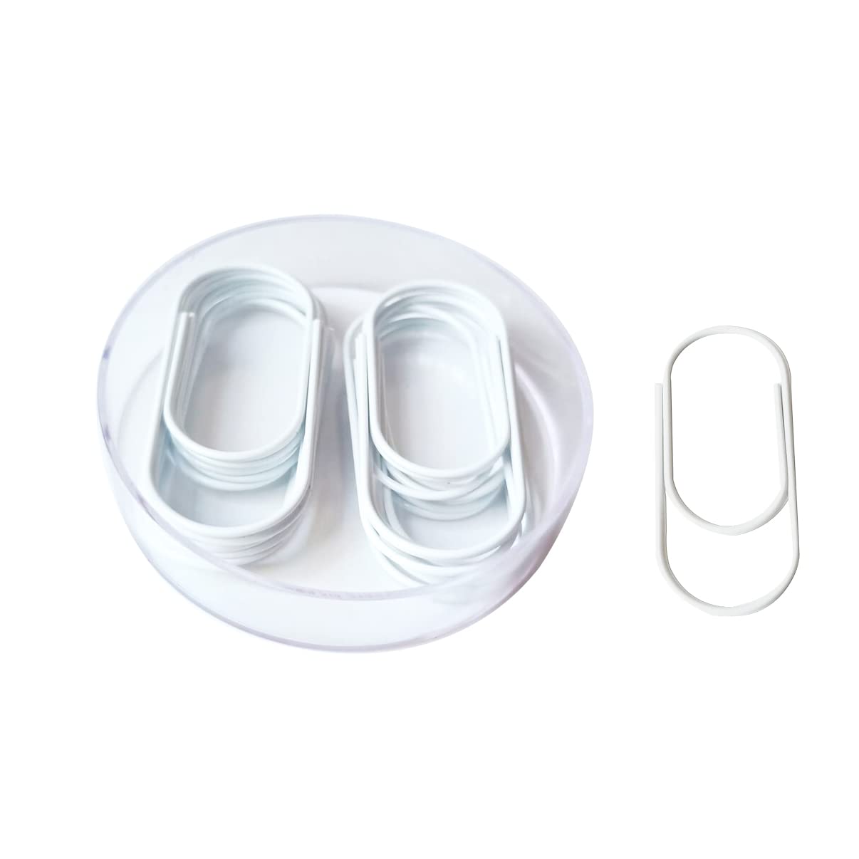 Supfoxer White Jumbo Paper Clips ,20pcs 50mm 1.97" Large Wide Paper Clips Coated Wire Medium Office Supply Accessories