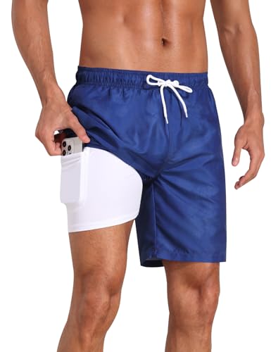 unitop Mens Swim Trunks with Compression Liner 7